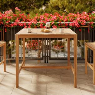 Table de bar d'extérieur 120 cm en bois de teck massif - Tunga