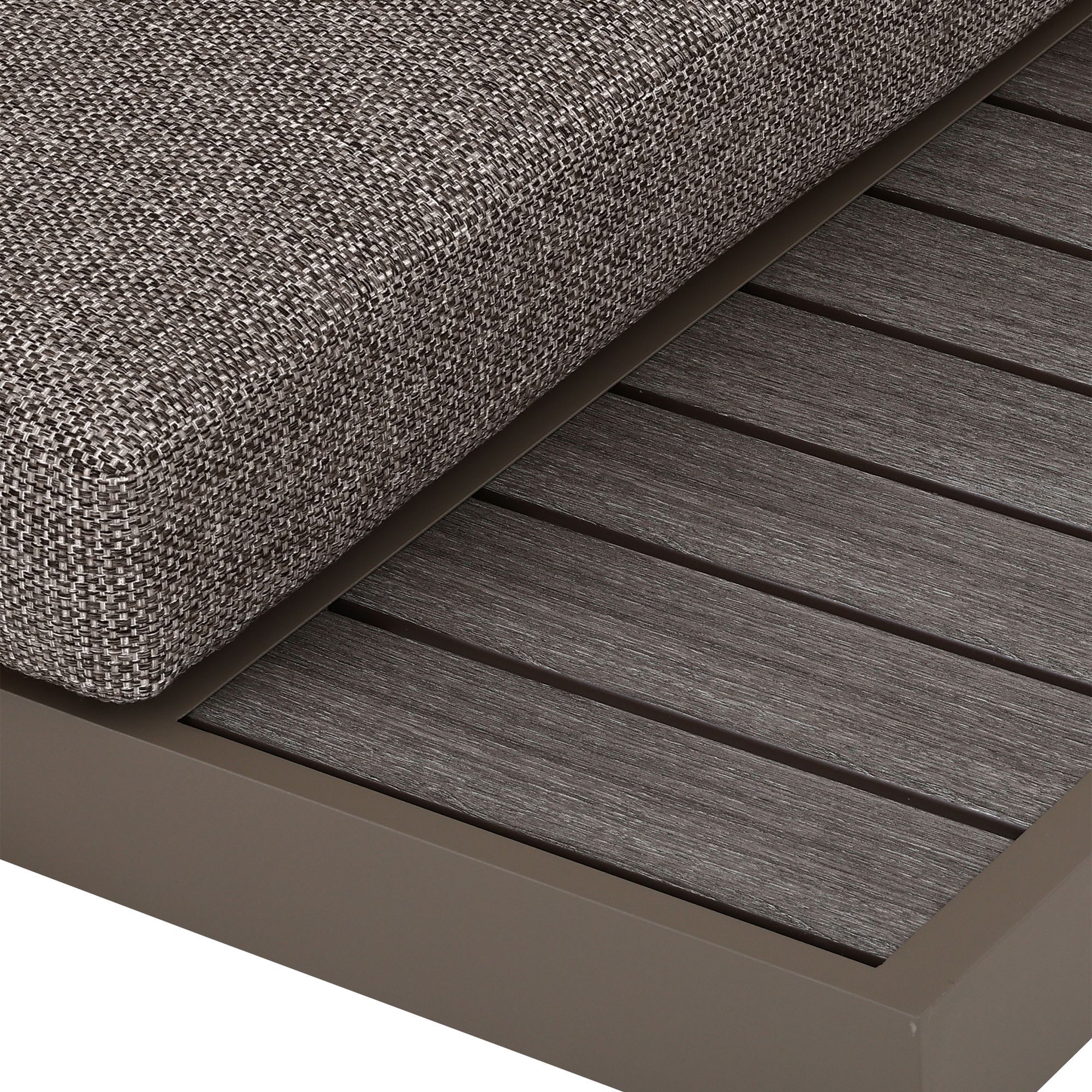 Salon de jardin d'angle 5 places en aluminium et tissu moka PISA