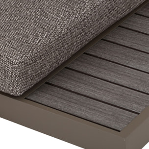 Salon de jardin d'angle 5 places en aluminium et tissu moka PISA