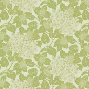 Serviette pur coton motif jacquard vert Mille hortensias vert