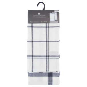 Lot de 2 torchons "Tradition" en coton bleu 45x70cm