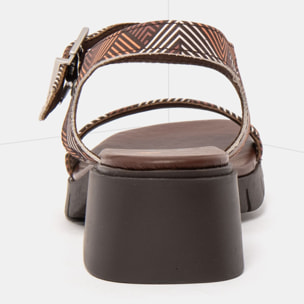 Sandalias con tacón 2060 FANTASY LINES BROWN / VARSOVIA color Lines brown