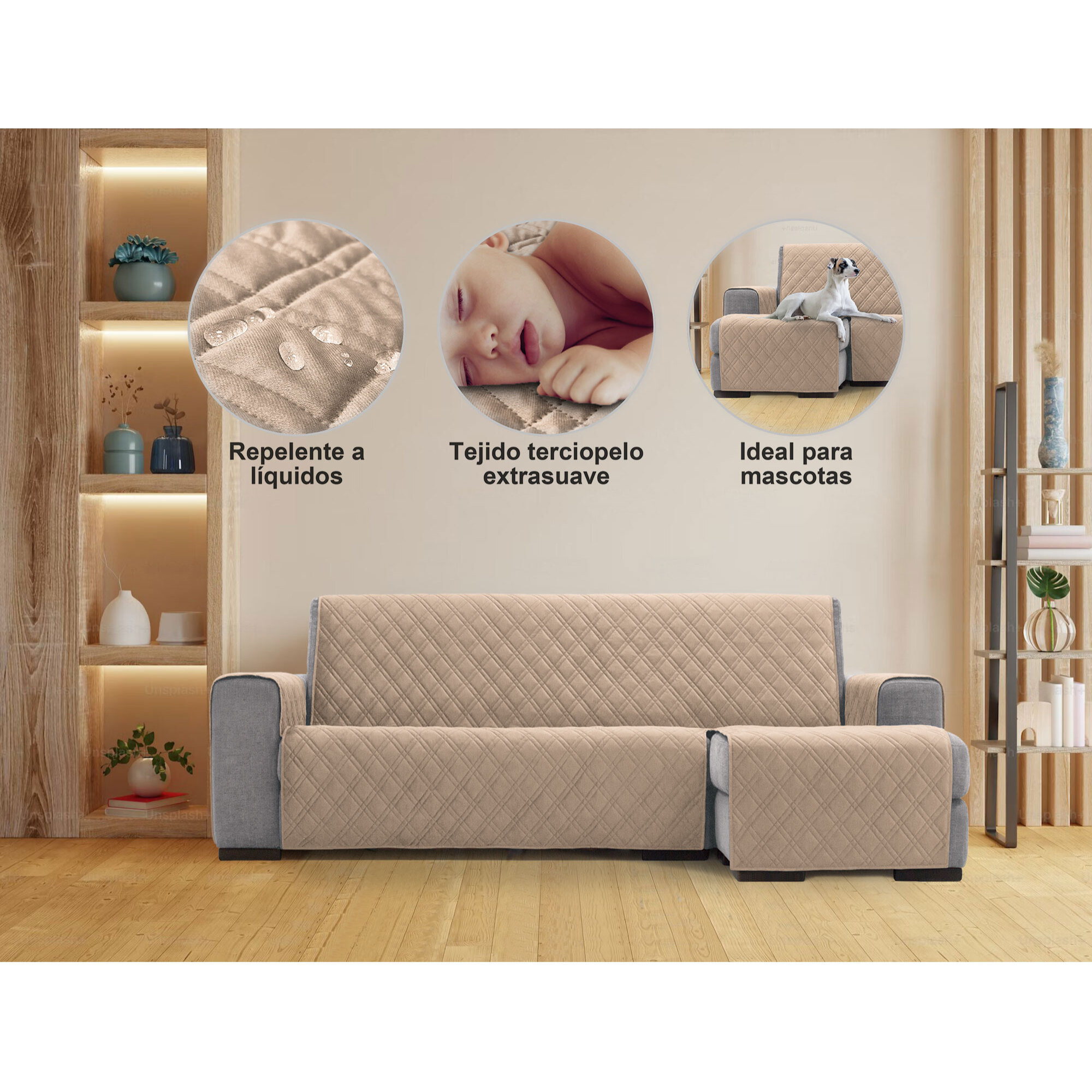 Cubre Sofá Chaise Longue Derecha modelo VERONA