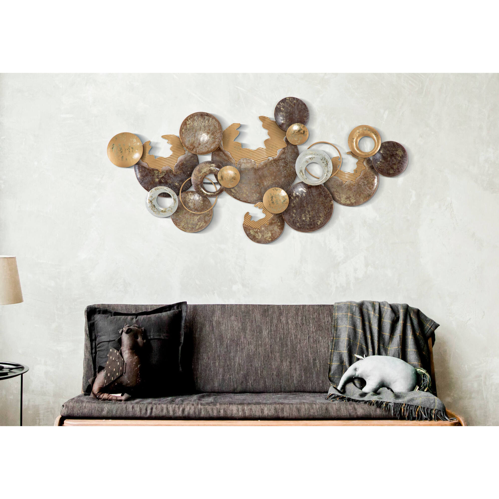 Decorazione da parete, Ferro, Con fantasia floreale, Misure: 135 x 7 x 69 cm