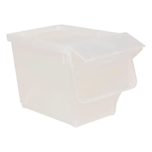 Boîte en plastique transparente à ouverture frontale 24L