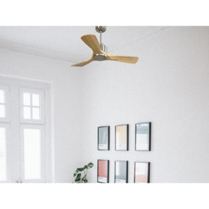 Ventilateur de plafond Réversible  Thermostat Wifi Moteur à courant continu Toits en pente Télécommande Hypersilence Mémoire