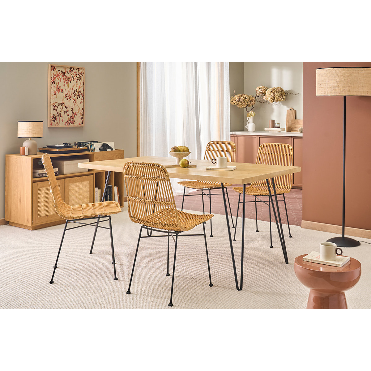 Table à manger en bois manguier massif L160 cm VIBES