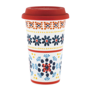 Bicchiere Gardeny in new bone china con cover in silicone