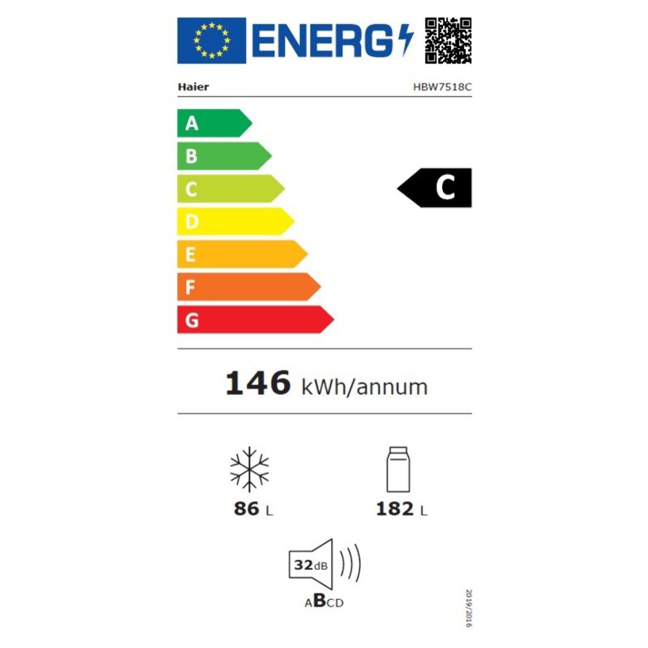 Réfrigérateur combiné HAIER HBW7518C
