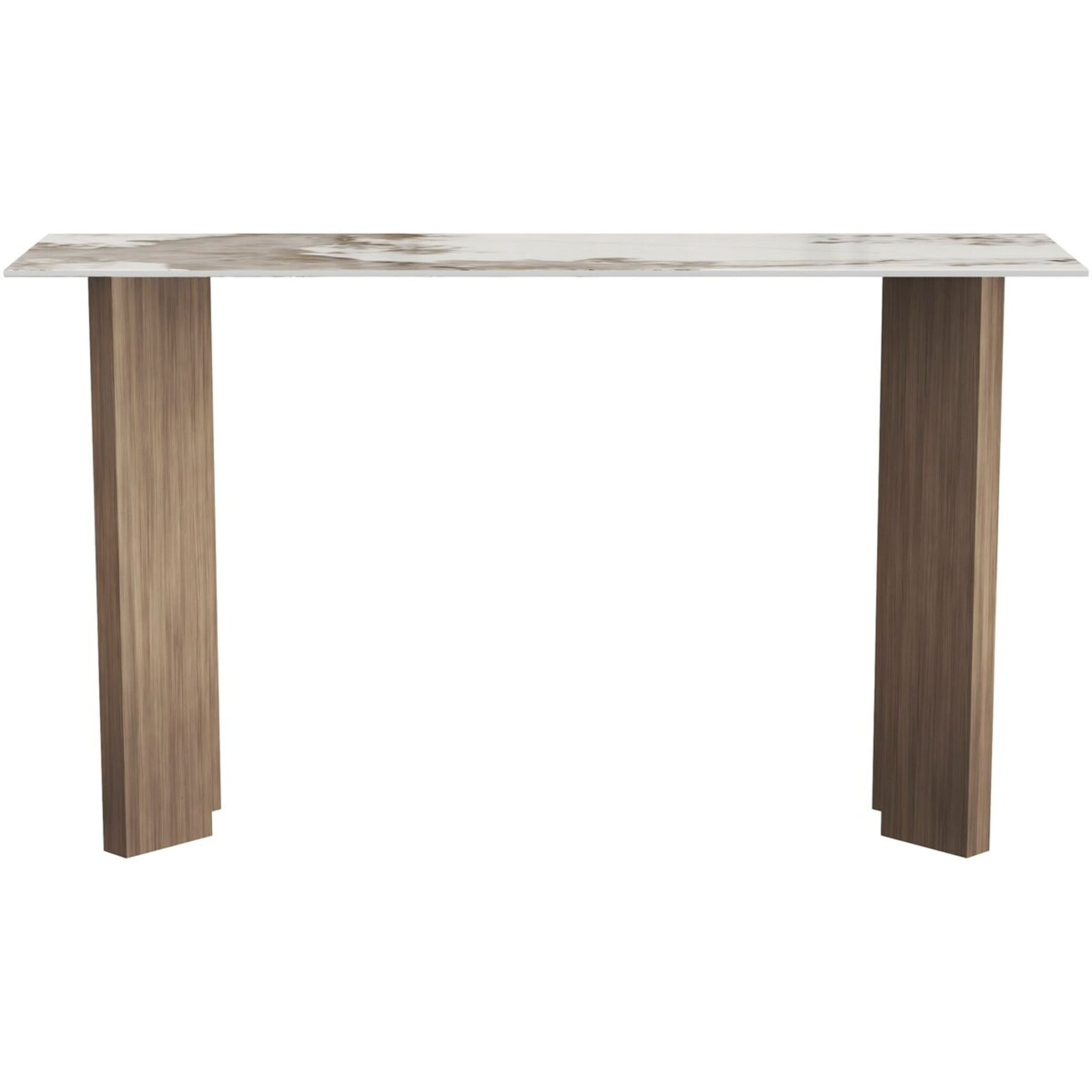 Console avec plateau en céramique style pandora "Elma" - 140 cm - Marron