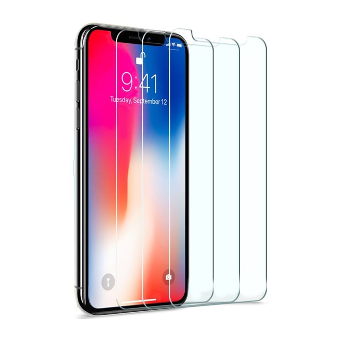 Lot de 3 vitres transparente iPhone X iPhone XS transparente en verre trempé transparente