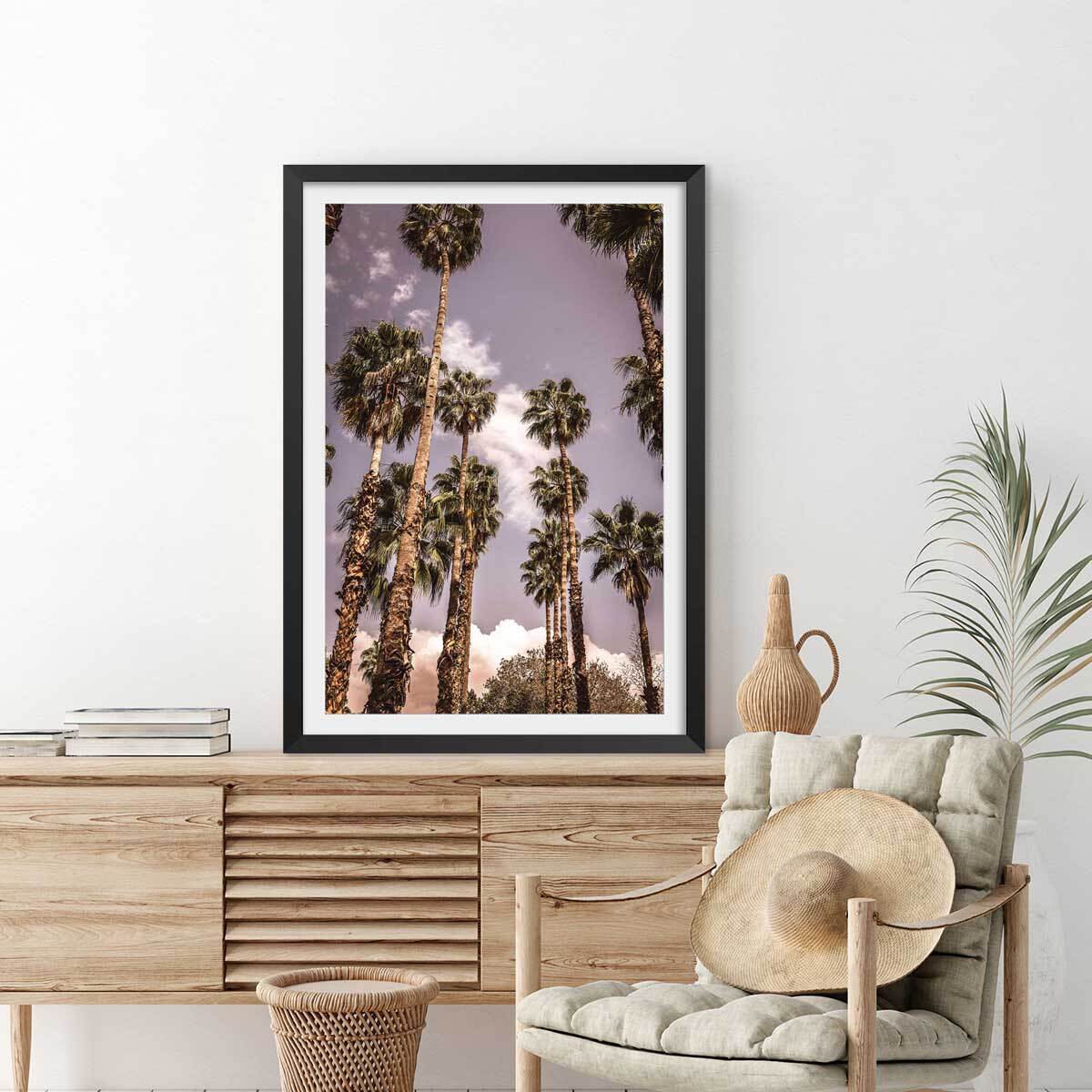 Affiche los angeles beverly hills Affiche + cadre en bois - Noir