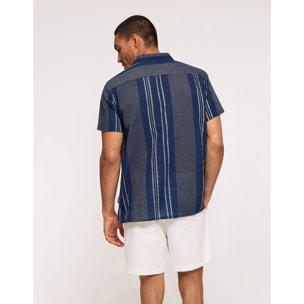 Camisa Manga Corta Azul Marino - Linito