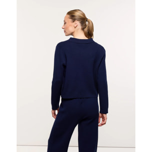 Chaqueta de Punto Azul Marino - Ramphara