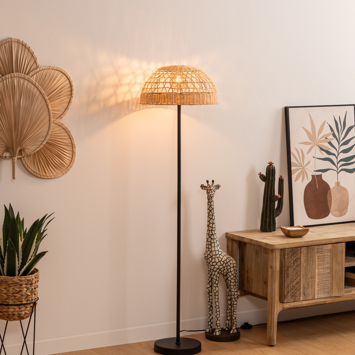 Lampadaire droit "Rory" en métal H150,5cm