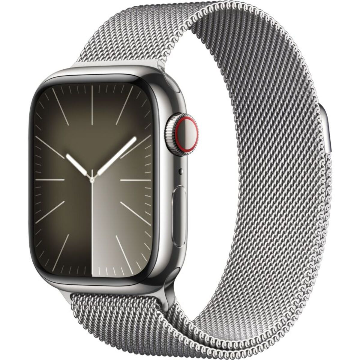 Montre connectée APPLE WATCH Serie 9 Cellular41mm Acier/Argent Milanais Argent Loop