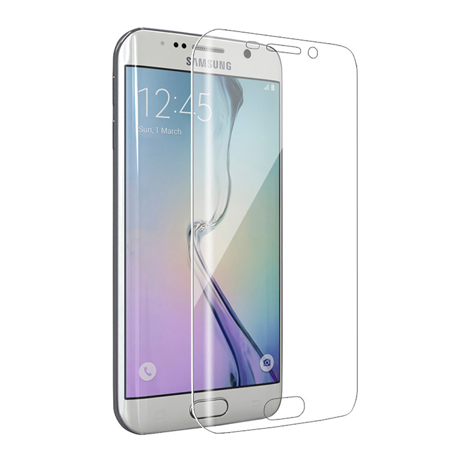 DAM Protezione TPU a schermo intero curvo 4D per Samsung S6 Edge 613 cm. Colore trasparente