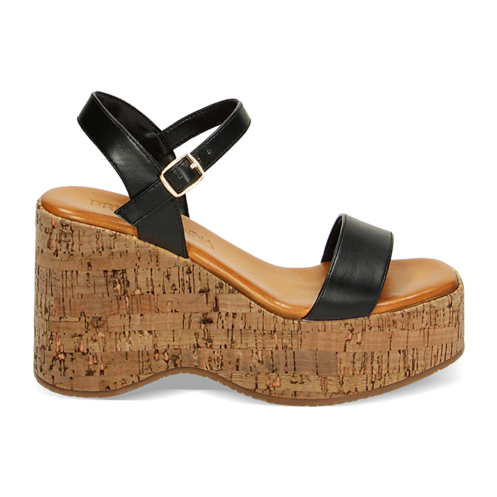 Zeppe nere in sughero