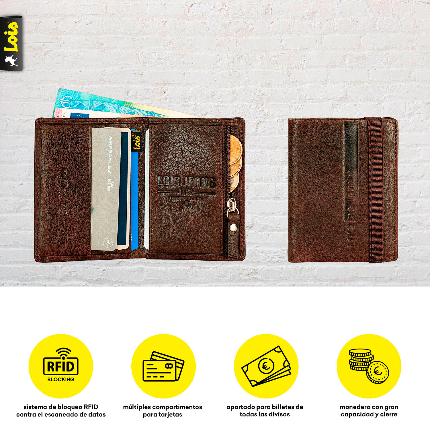 Cartera Hombre Piel Lois Eagle Marron