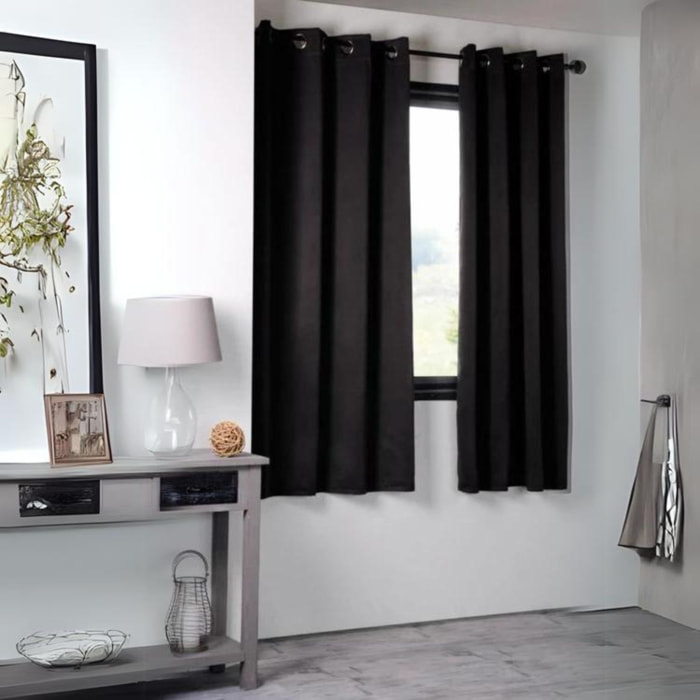 Rideau occultant uni 210gr/m2 - Noir