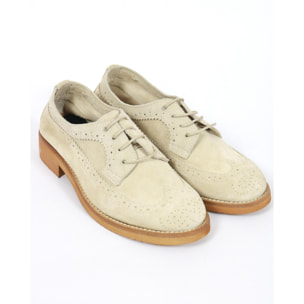 FRANCESINA DERBY VERA PELLE CHOCOLA' BEIGE