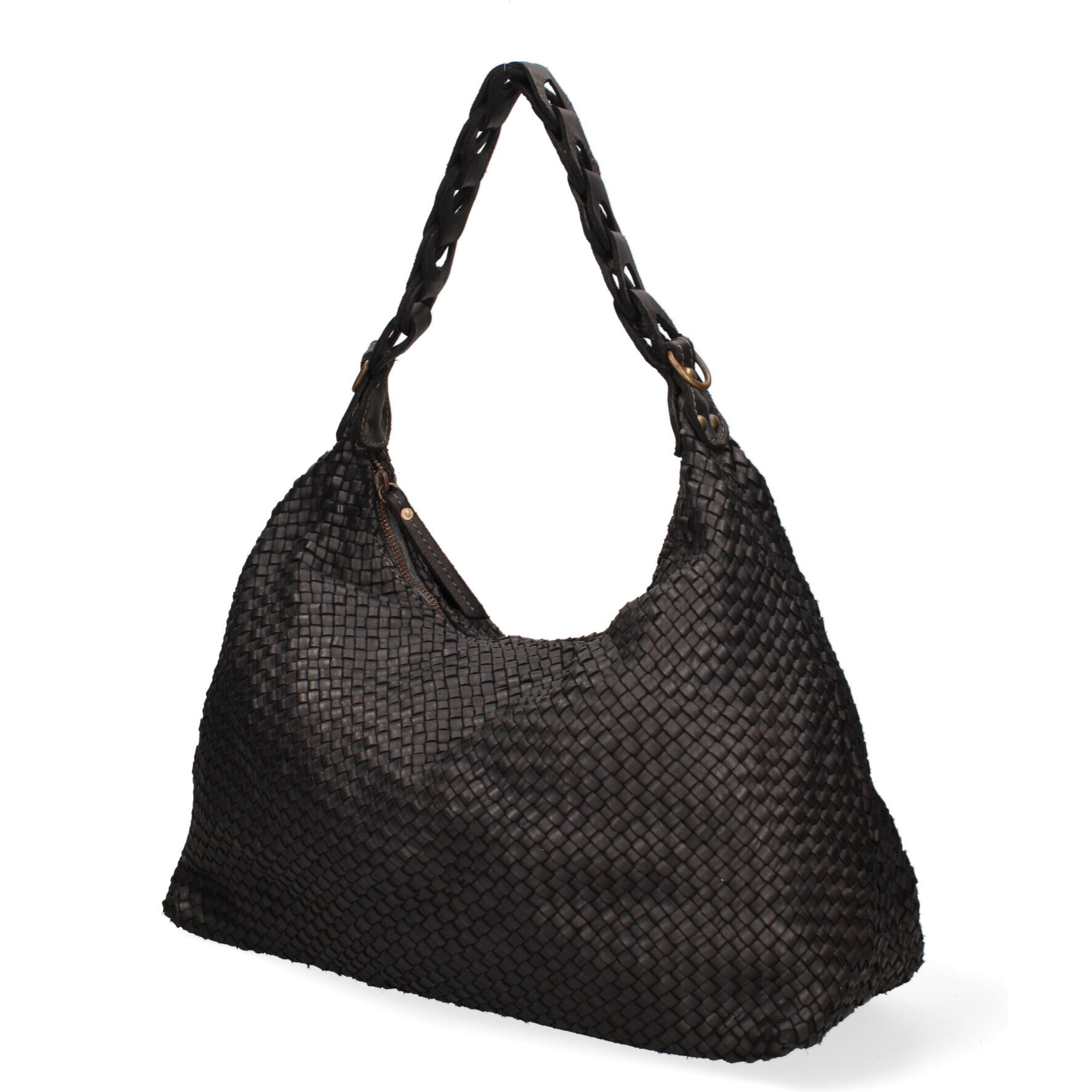 Borsa a spalla da donna In Vera pelle Made in Italy 46x33x15 cm