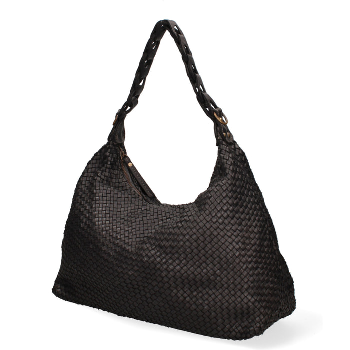 Borsa a spalla da donna In Vera pelle Made in Italy 46x33x15 cm