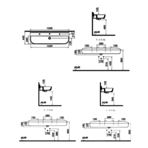 Lavabo pour enfant Sento Kids 125 cm avec trop-plein