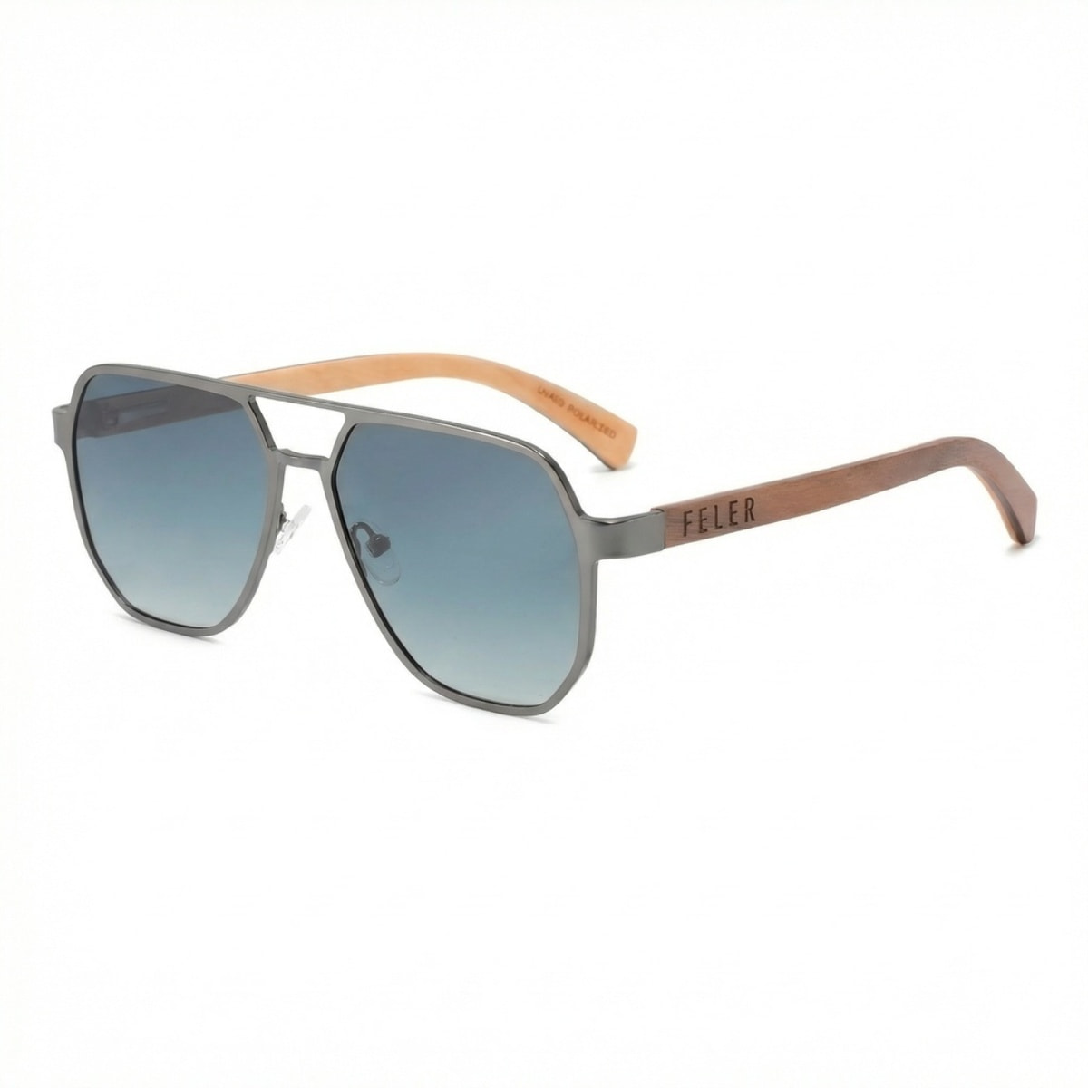 Gafas de Sol Feler 1801-3 Polarizadas de Madera Unisex 56 mm