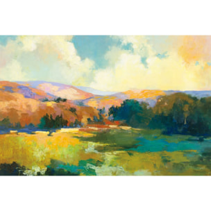 Tableau abstrait soleil de midi sur la vallée Toile imprimée