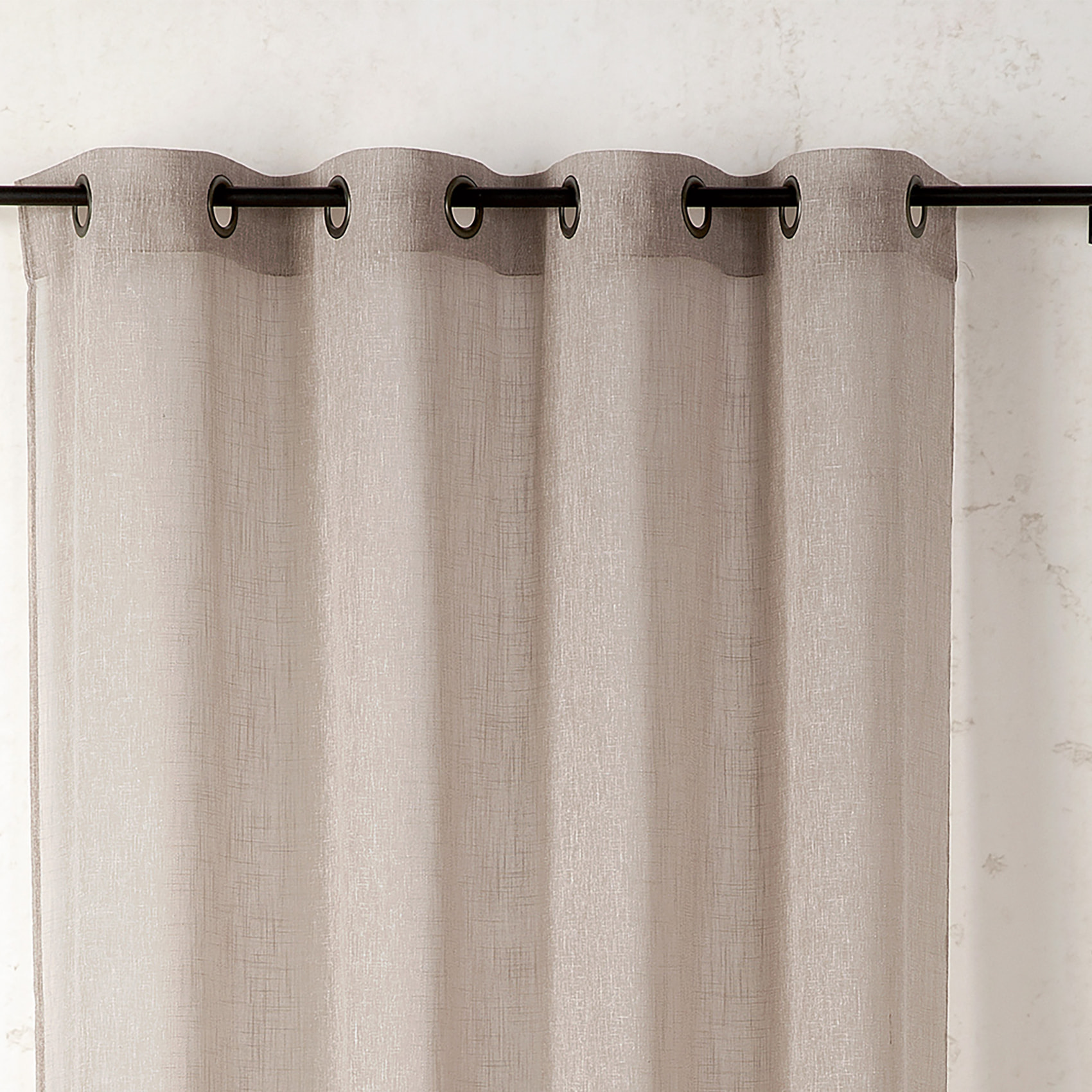 Voilage en polycoton chiné - Taupe