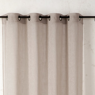 Voilage en polycoton chiné - Taupe