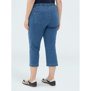 Fiorella Rubino - Jeans cropped in denim con spacchetti - Blu