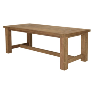 KALLY - Ensemble de jardin, table rectangle en bois teck recyclé et rotin synth. 6 pers