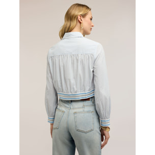 Motivi - Camisa corta a rayas - Light - blue