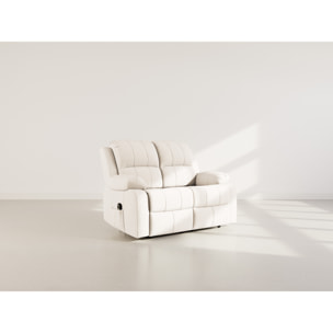 Armand - Canapé 2 places relax électrique en velours côtelé - Beige