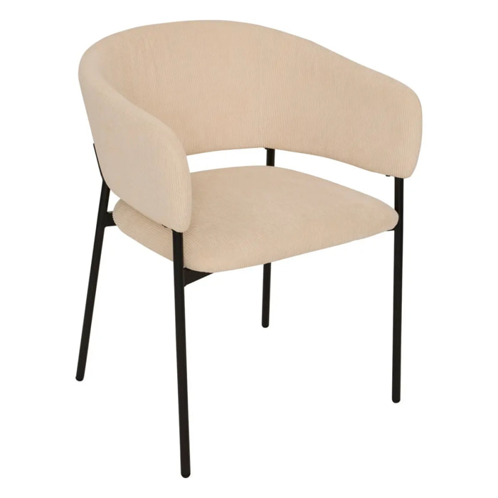 Lot Fauteuils "Solea" beige L59xp55xH78,5cm