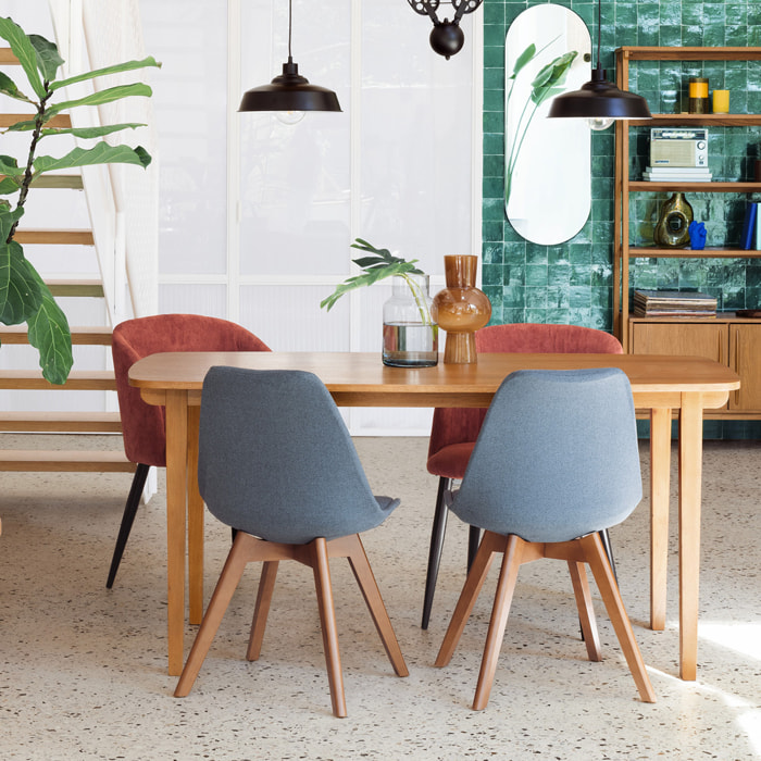 Fauteuil "Celeste" velours côtelé rose terracotta