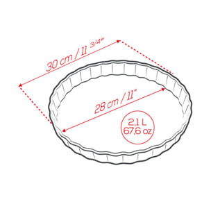 Moule à tarte festonné gris argent 30 cm Délices