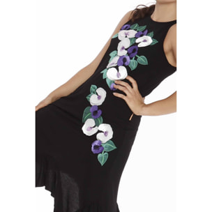 Mamatayoe Vestido Begonia Para Mujer, Escote Redondo, Negro