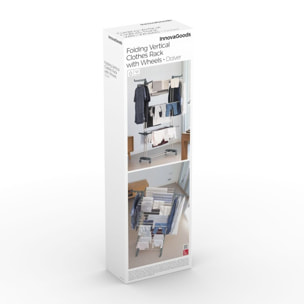 Stendibancheria Verticale Pieghevole con Ruote Dolver InnovaGoods 24 Sbarre