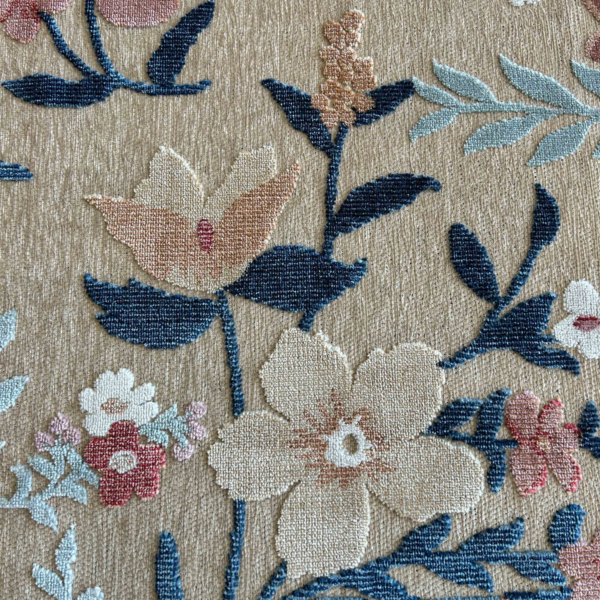 GARDEN - Tapis d'intérieur / extérieur à motif floral beige, rouge, blanc, bleu