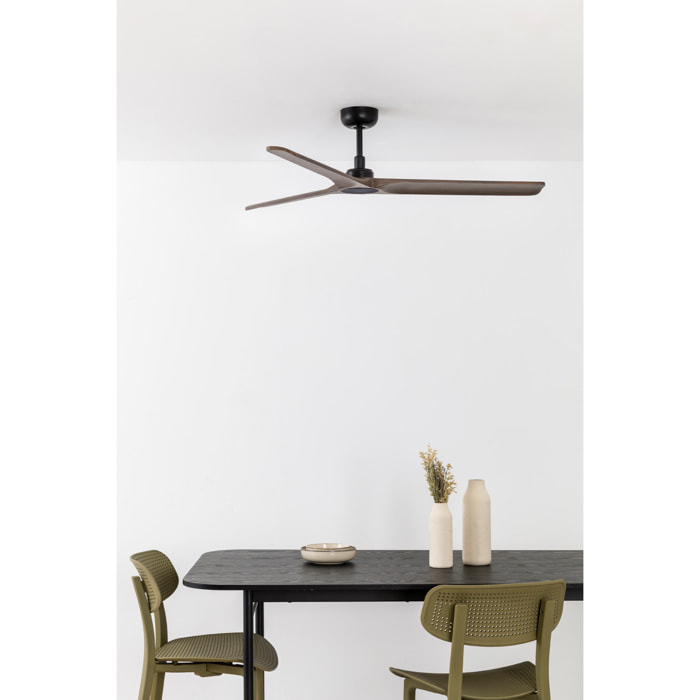 HEYWOOD L Ventilateur de plafond noir/noyer TUYA