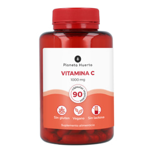 PLANETA HUERTO | Vitamina C 1000 mg en Cápsulas Vegetales de 90 Unidades – Complemento Alimenticio de Ácido L-Ascórbico