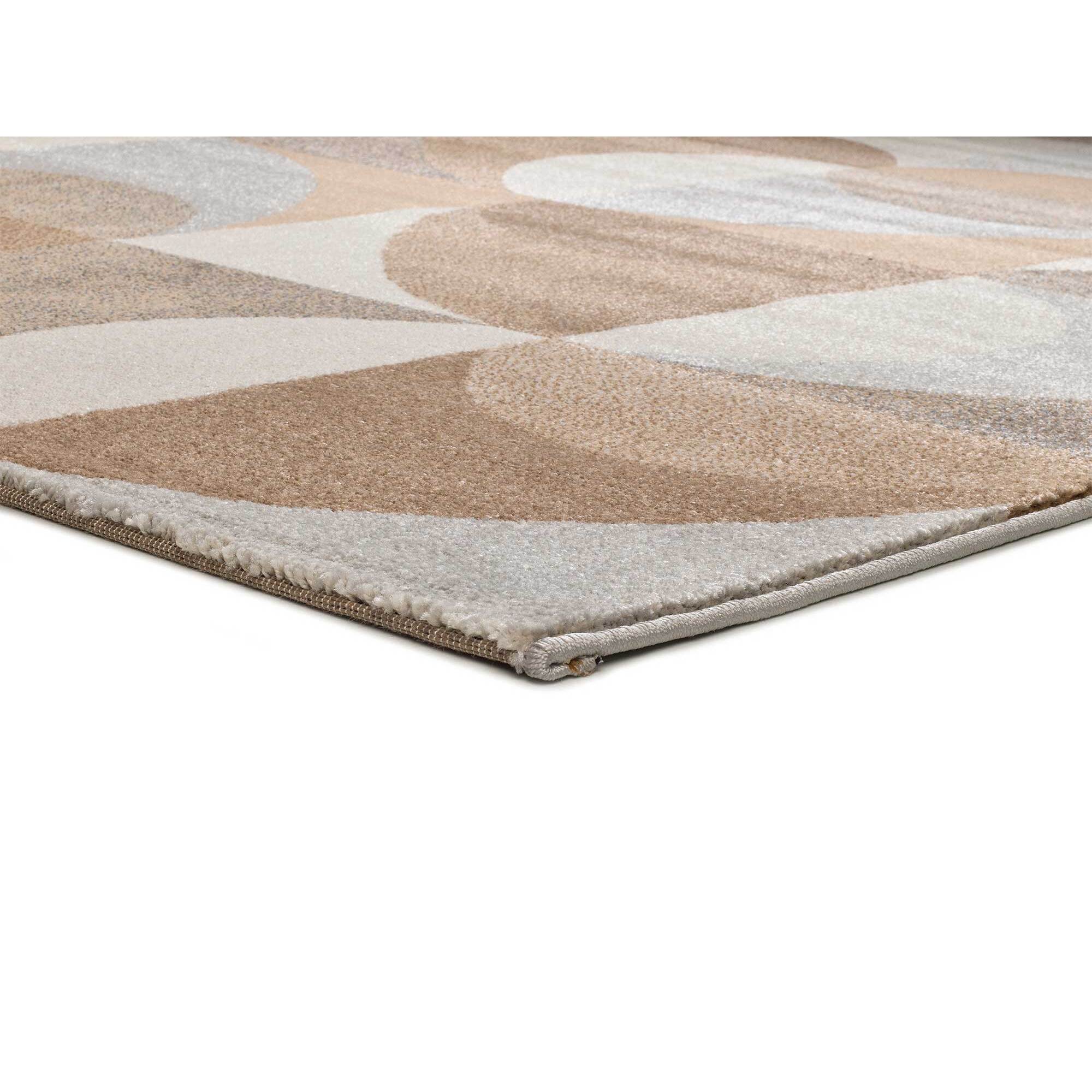 CREAM Alfombra geomÃ©trica en tonos beige, varias medidas disponibles