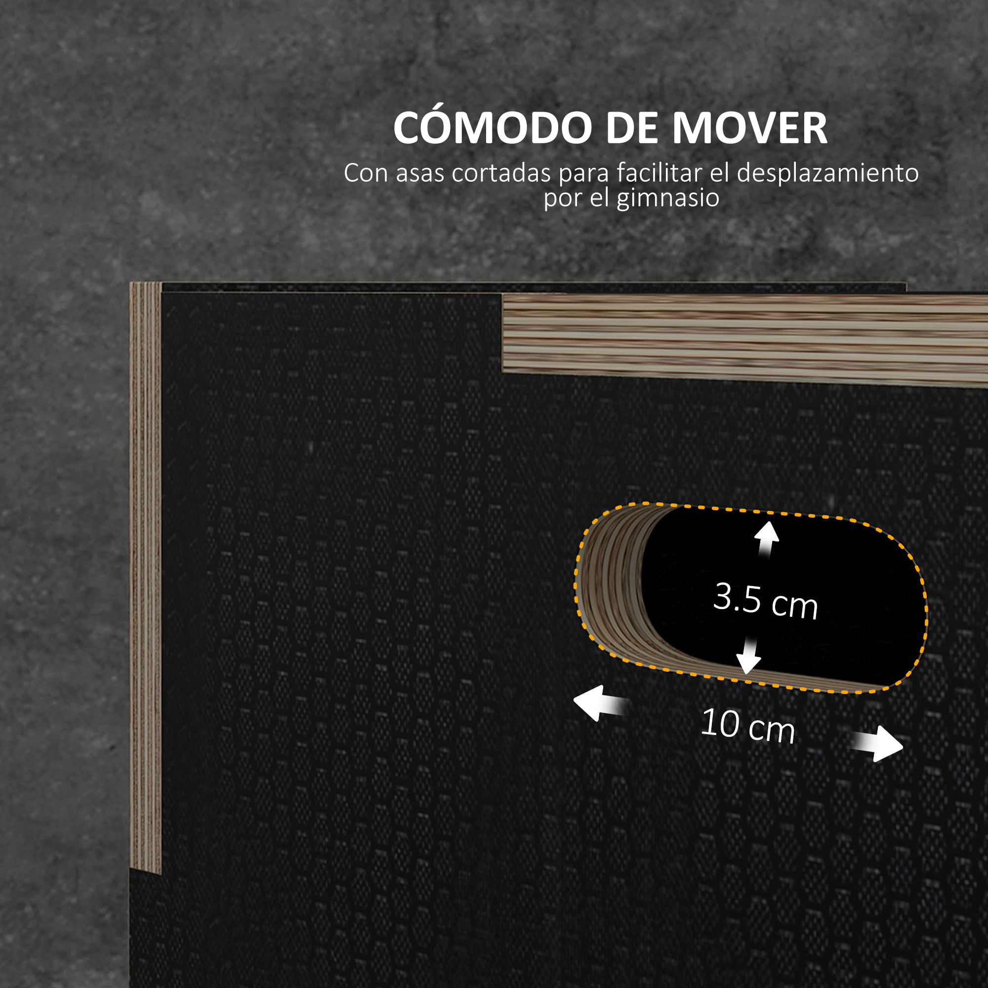 Cajón Pliométrico Caja Pliométrica con 3 Alturas Diferentes Entrenamiento de Fuerza en Casa Oficina Gimnasia CrossFit Carga 120 kg 61x51x41 cm Negro