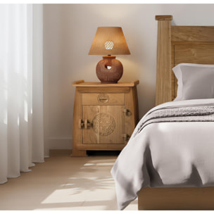Mesitas de Noche de Madera de Teca 54 Cm Estilo Colonial Oriental