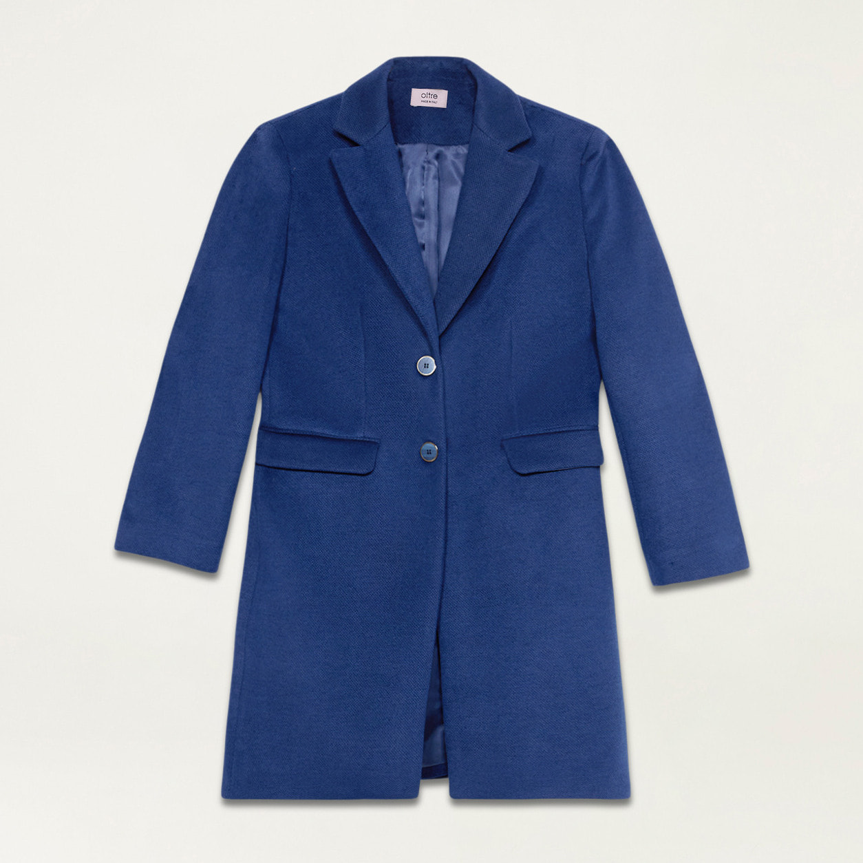 Oltre - Cappotto monopetto con tasche - Blu