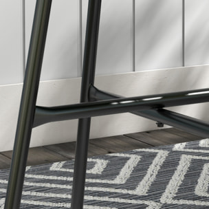 Mesa de Jardín de Ratán Sintético Mesa de Centro Redonda para Exteriores con Tablero de Vidrio Templado y Patas de Metal para Patio Balcón Ø50x50 cm Negro