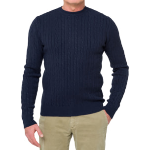 Maglia Tokoroa a trecce blu navy